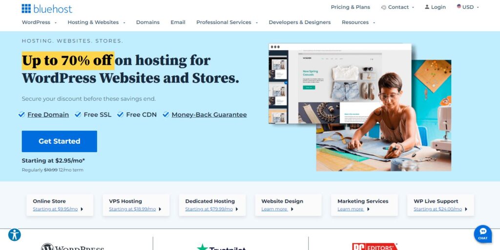 bluehost site