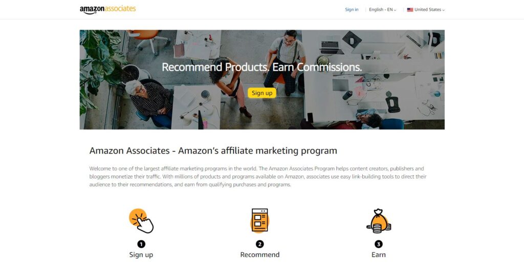 amazon associaltes affiliate marketing programs