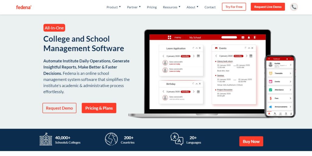 fedena school management tool